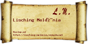 Lisching Melánia névjegykártya